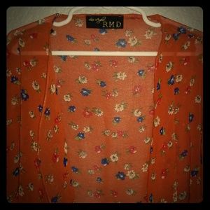 Sheer Mesh Floral Cover Up